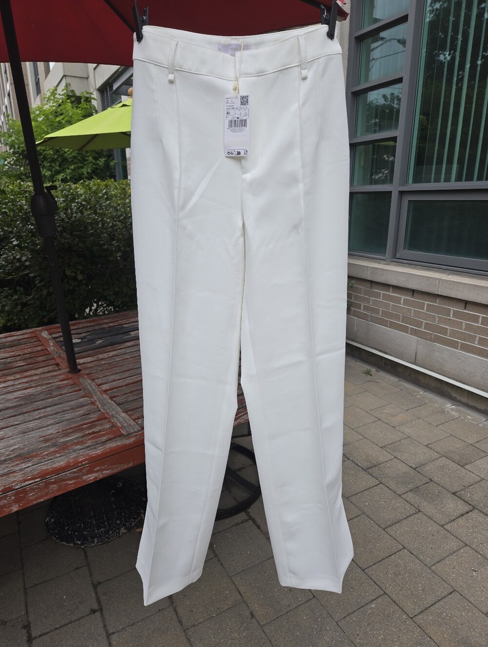 MANGO Classic Women's White Wide-Leg Trousers Siza US 8/ EU 40